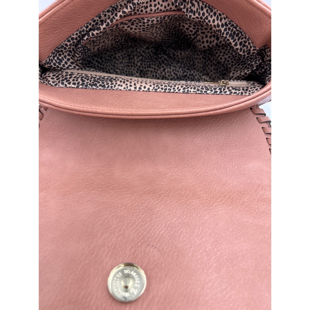 Sole Society Cassi Dusty Rose Pink Whipstitch‎ Vegan Leather Crossbody Satchel - Picture 6 of 10